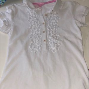 🌴Lilly Pulitzer💞 White Embroidered Women’s Polo